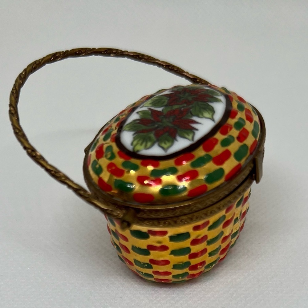 Limoges Poinsettia Basket Box